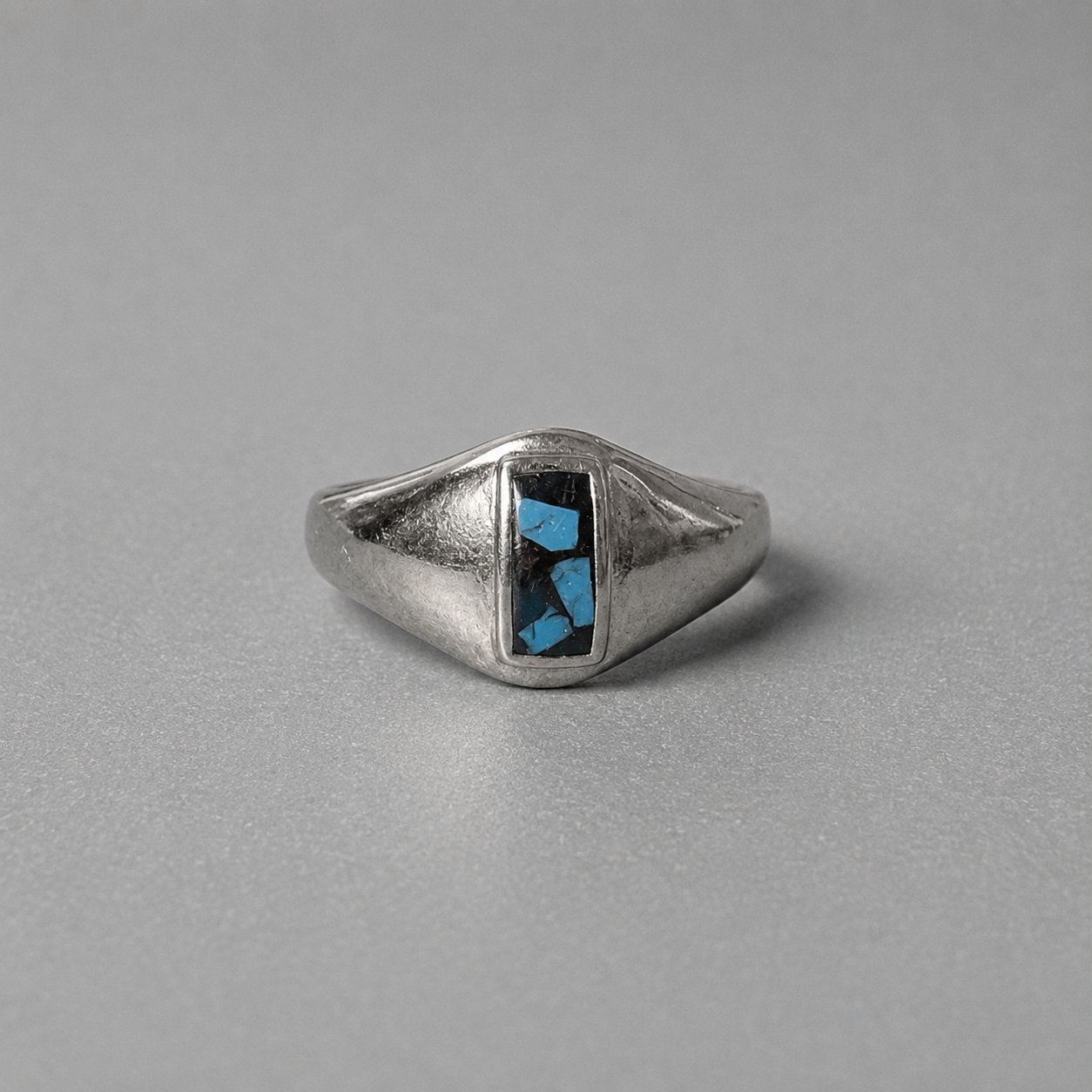 Ring aus 925 Silber mit Türkis-Intarsie