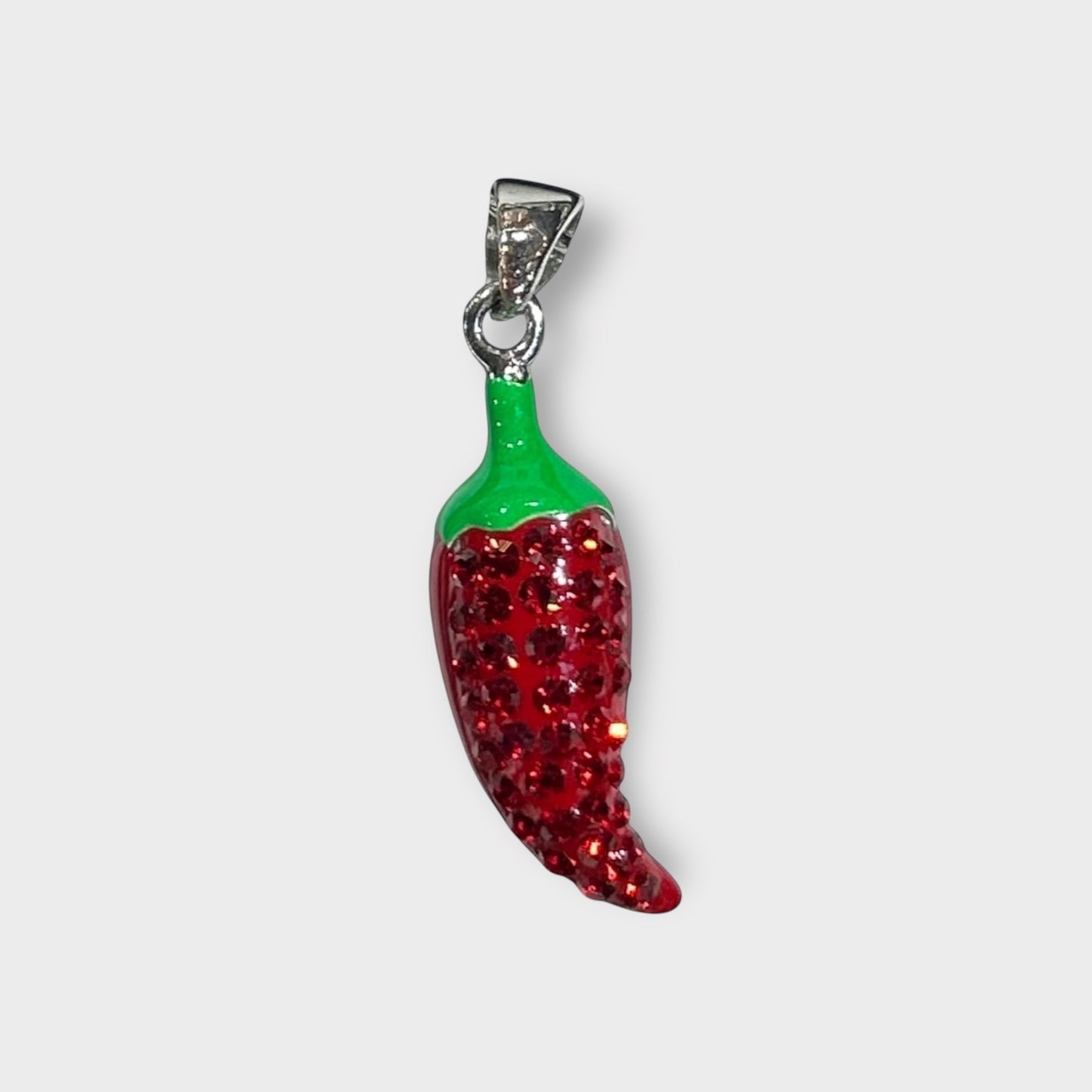 Pendant / Chili Pepper / Zirconia / 925 Sterling Silver