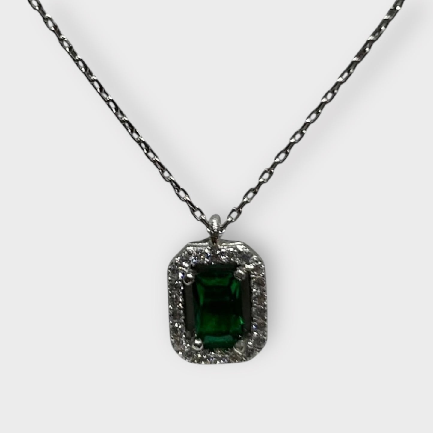 Necklace / Green / Zirconia / 925 Sterling Silver