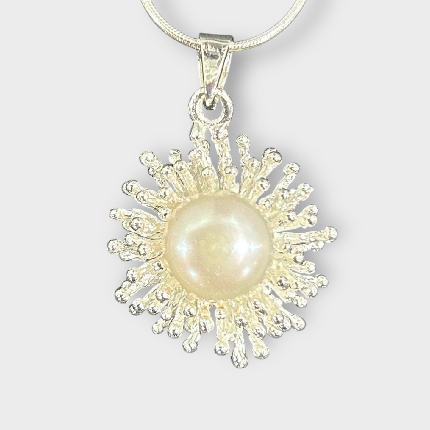 Pendant / Pearl / Abstract / 925 Sterling Silver