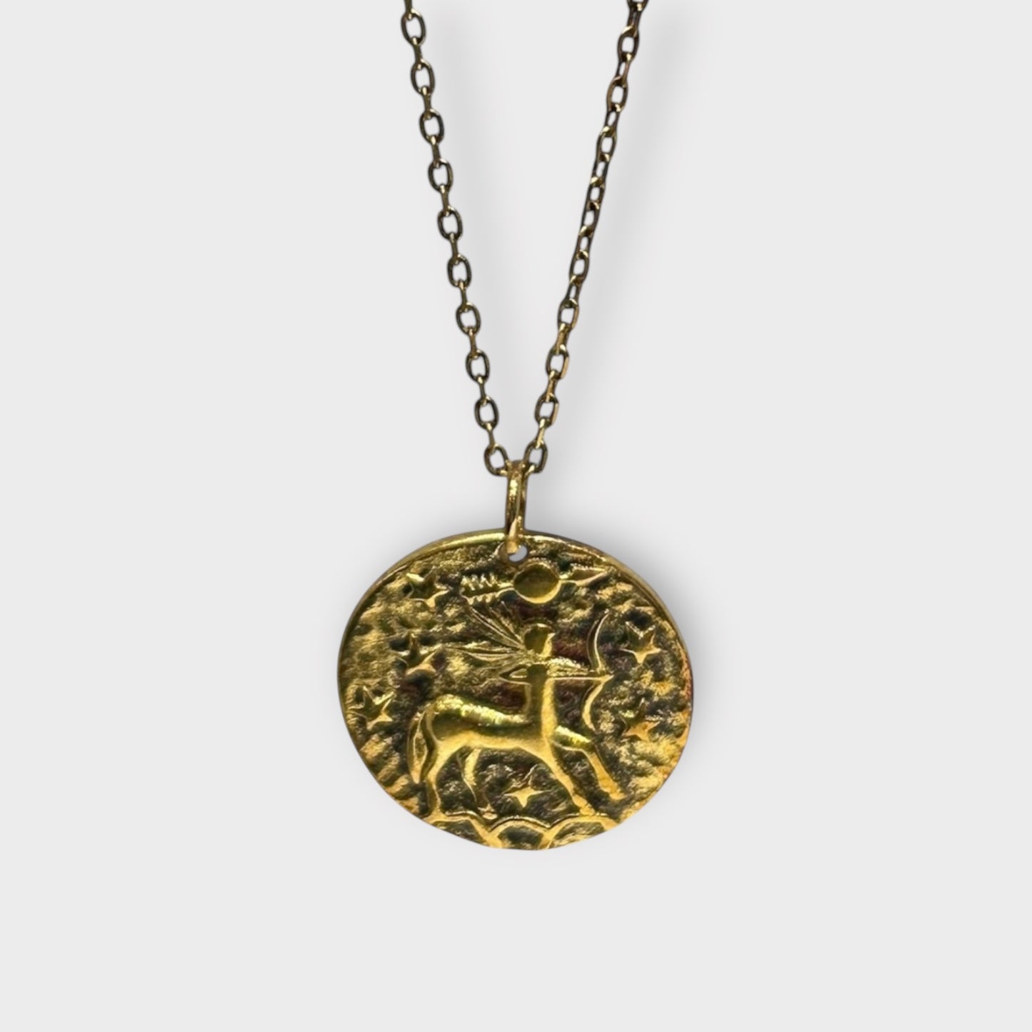 Anhänger und Kette / Schütze / Sternzeichen / Vergoldet 925er Sterlingsilber
