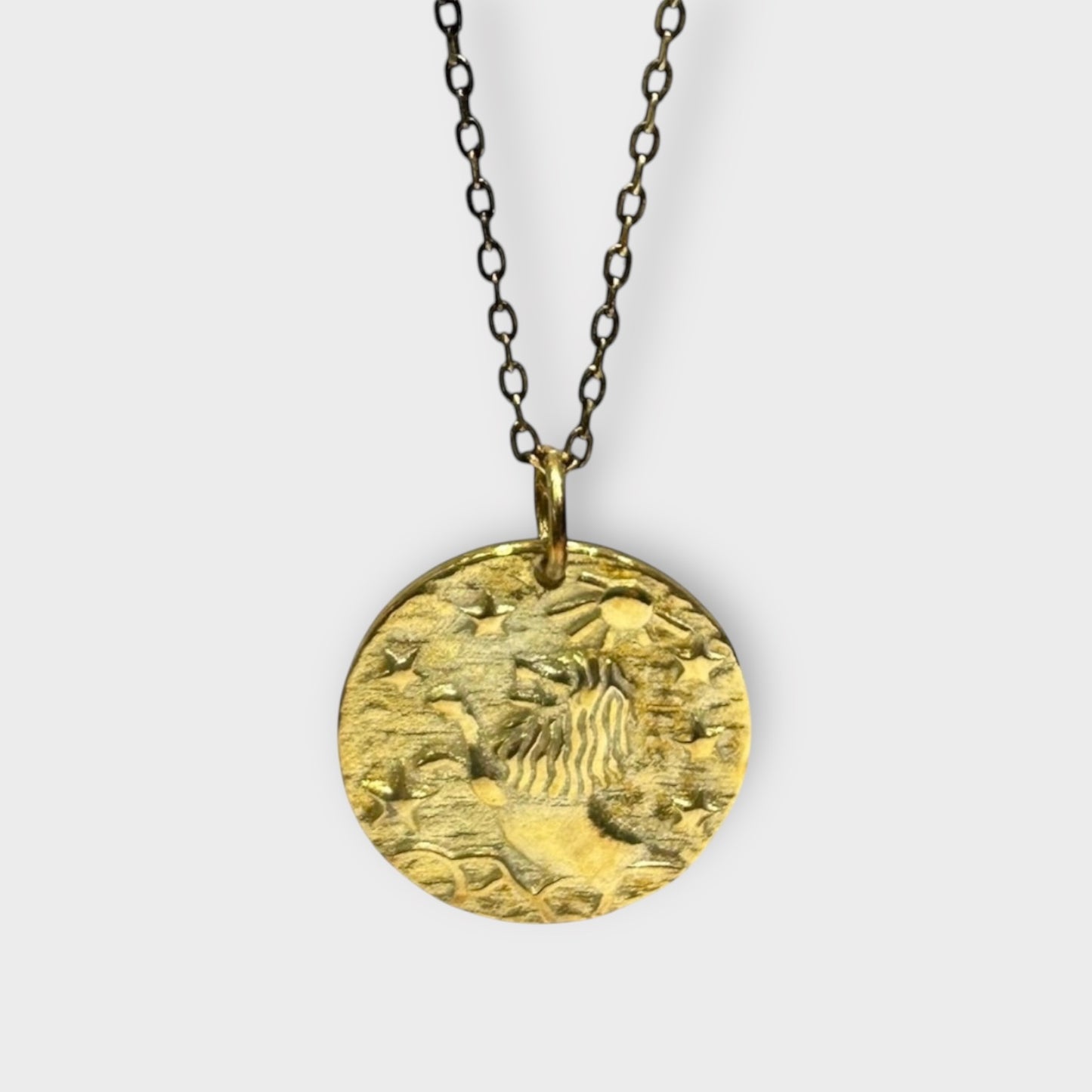 Pendant and Chain / Leo / Zodiac Sign / Gold Plated 925 Sterling Silver