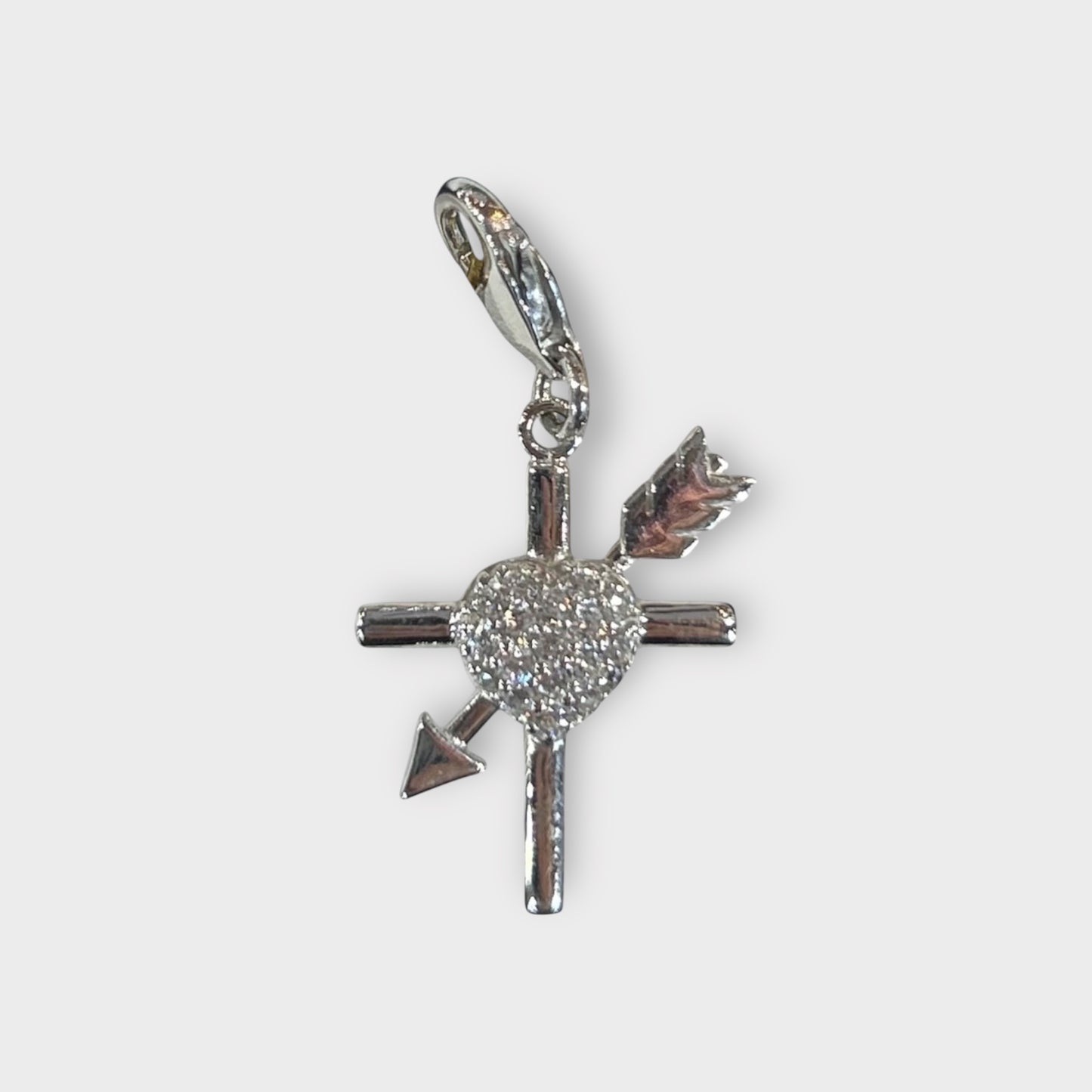 Anhänger / Herz und Pfeil / Charm / 925er Sterlingsilber
