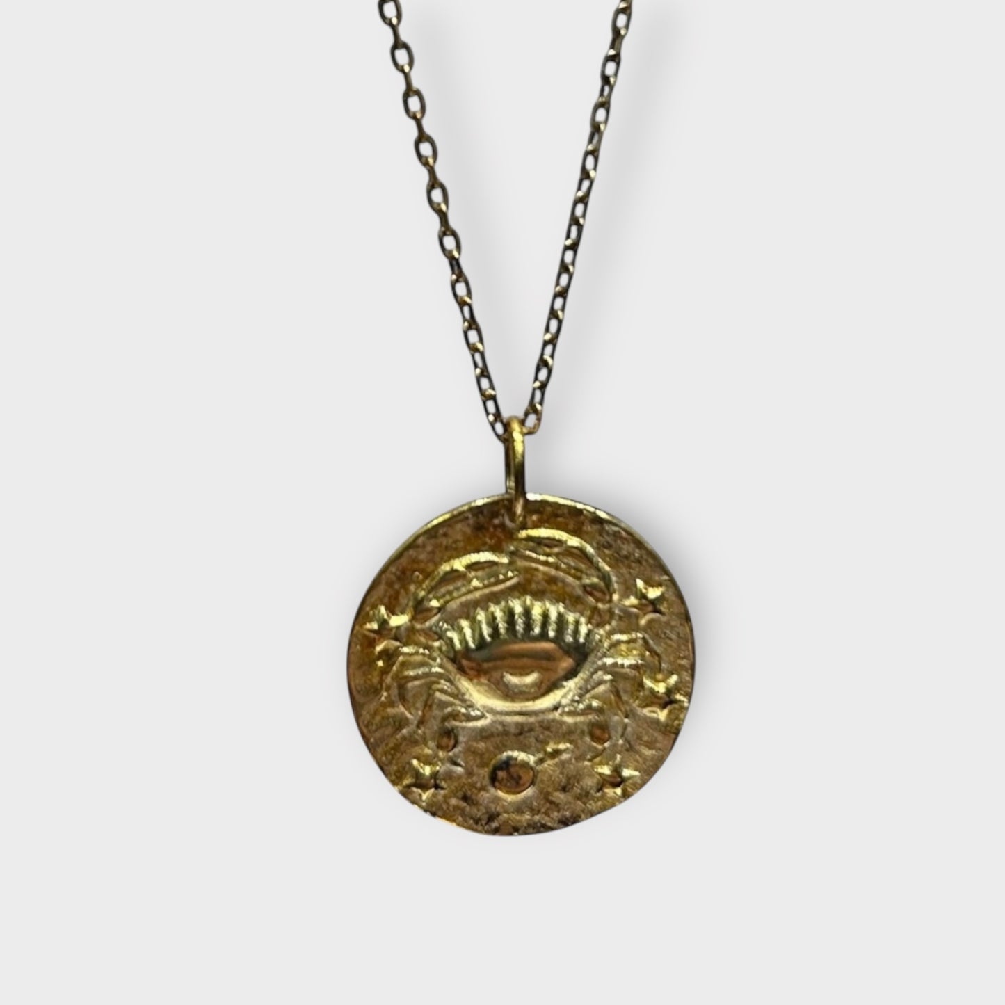 Pendant and Chain / Cancer / Zodiac Sign / Gold Plated 925 Sterling Silver