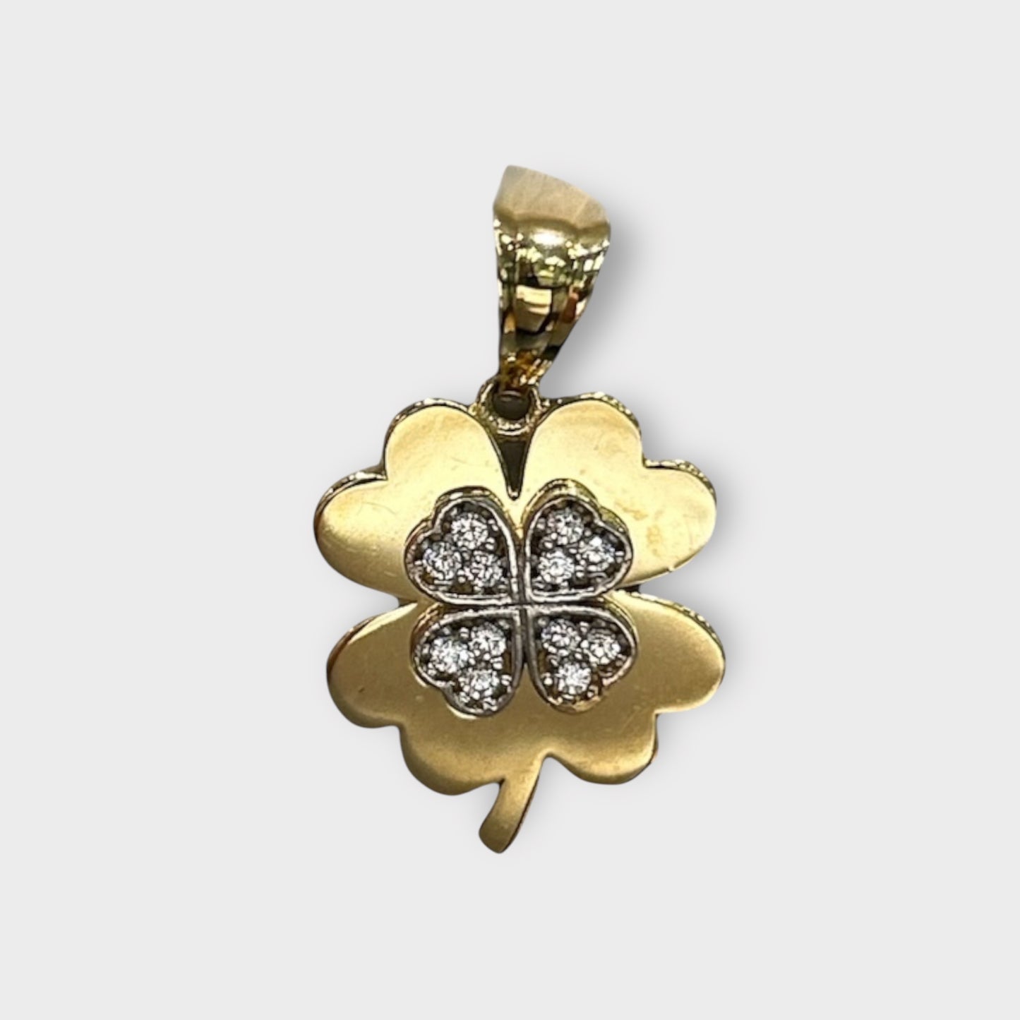Pendant / Cloverleaf / Zirconia / 585 Gold