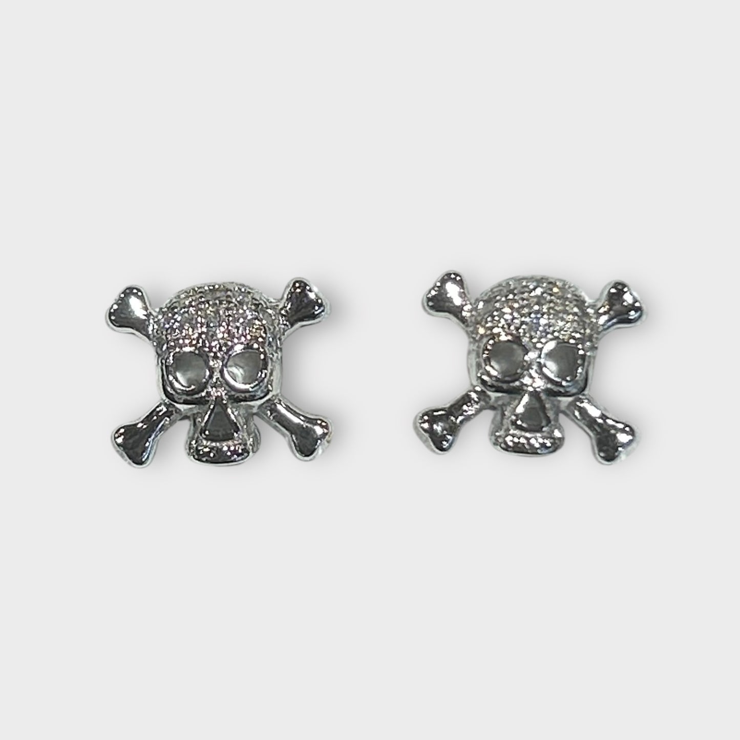 Earrings / Studs / Skull / Zirconia / 925 Sterling Silver