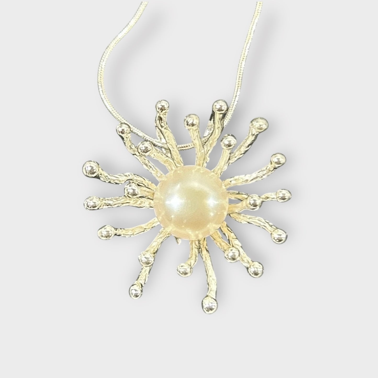 Pendant / Pearl / Abstract / 925 Sterling Silver