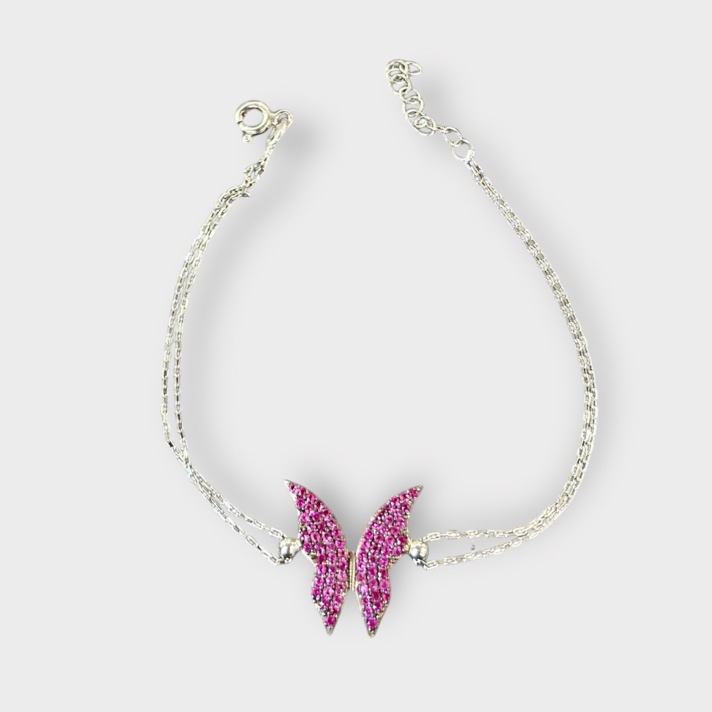 Bracelet / Zirconia / Butterfly / 925 Sterling Silver