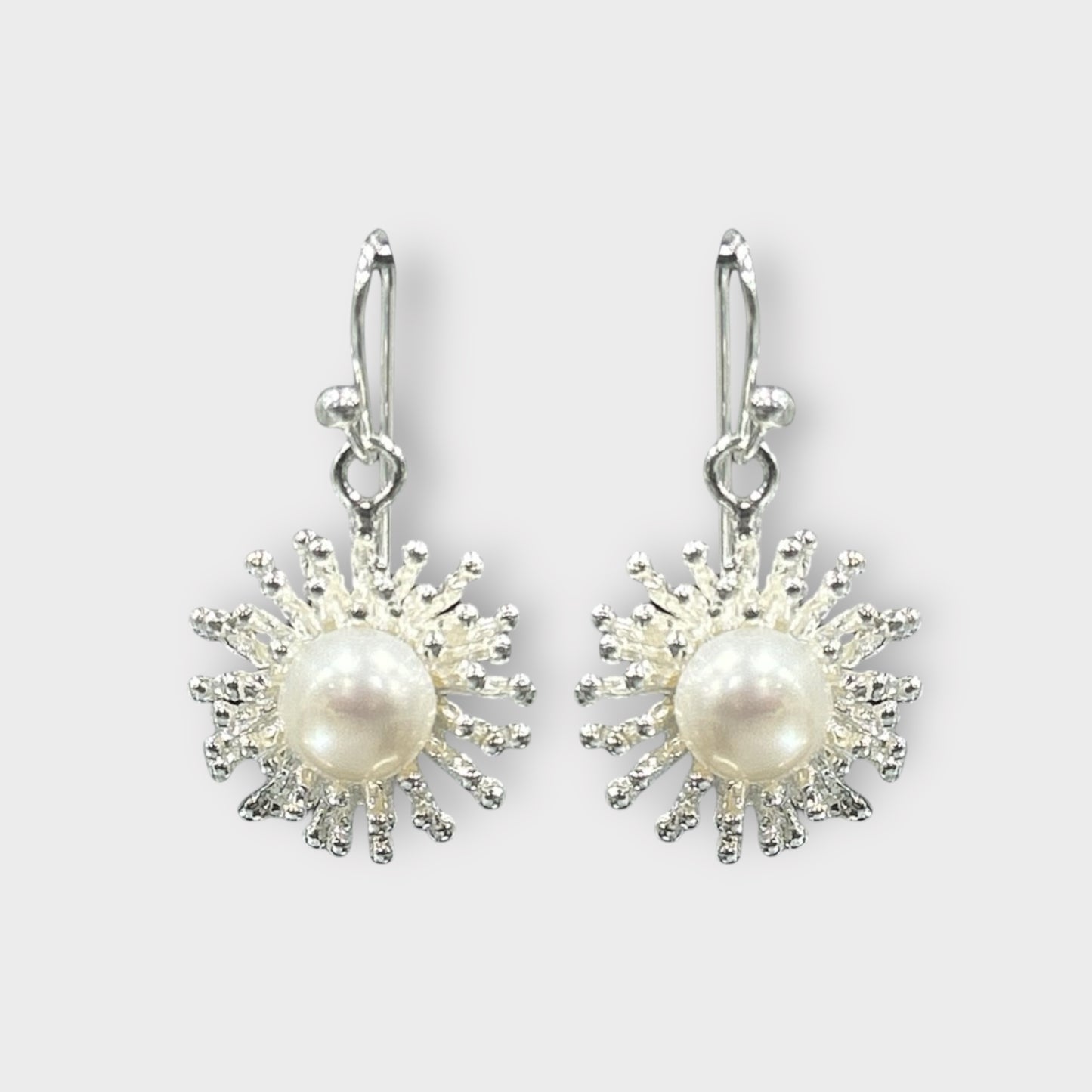 Earrings / Pearl / Dandelion / 925 Sterling Silver