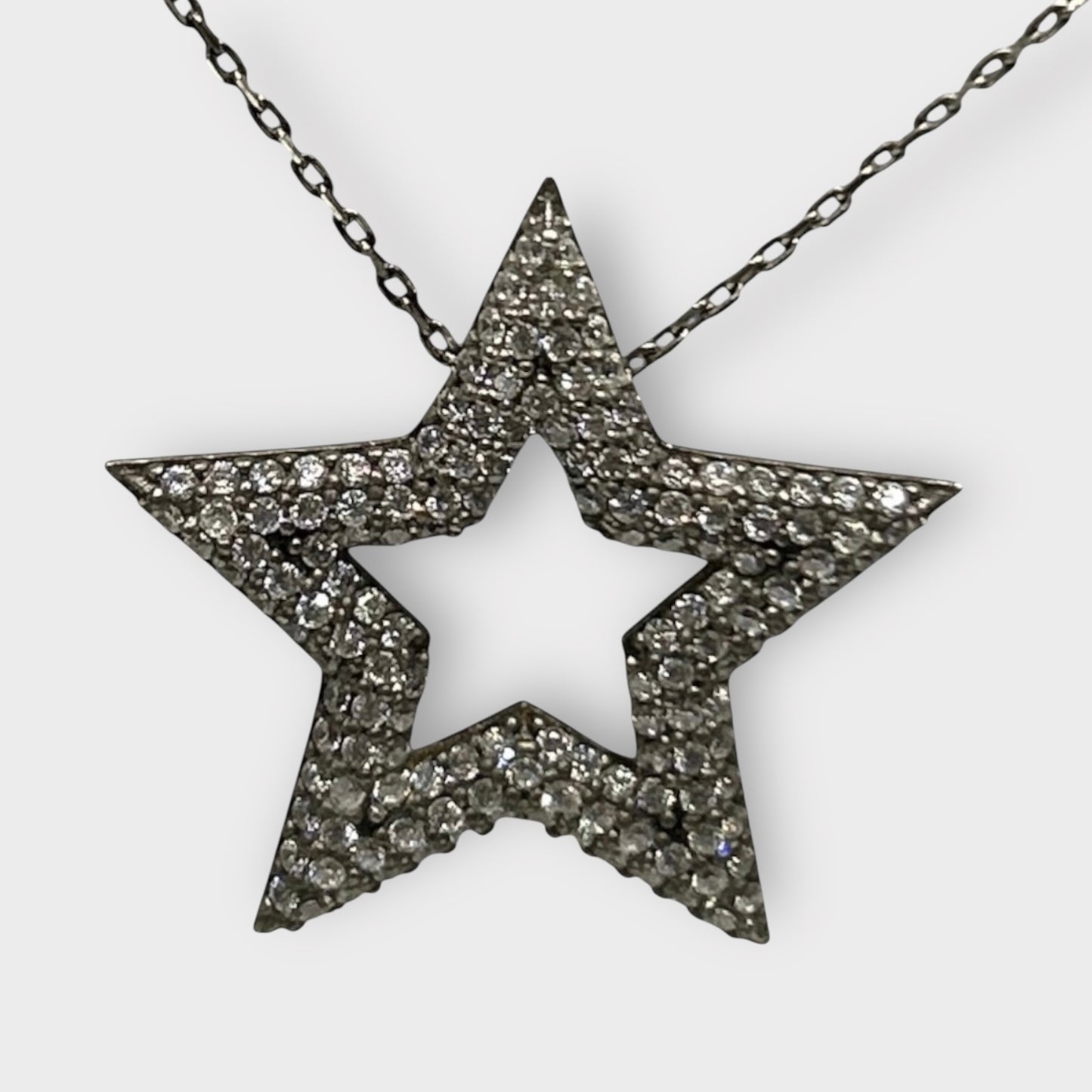 Necklace / Star / Zirconia / 925 Sterling Silver