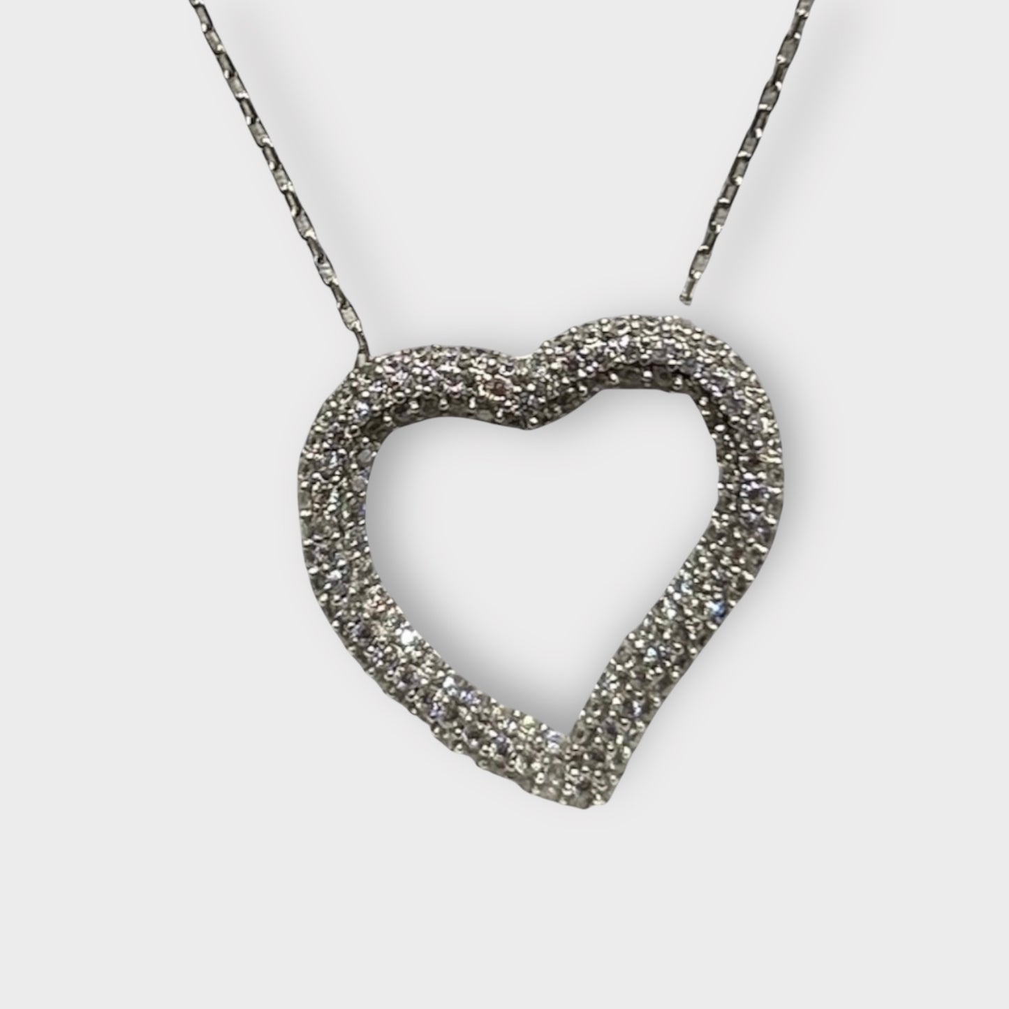 Necklace / Heart / Zirconia / 925 Sterling Silver