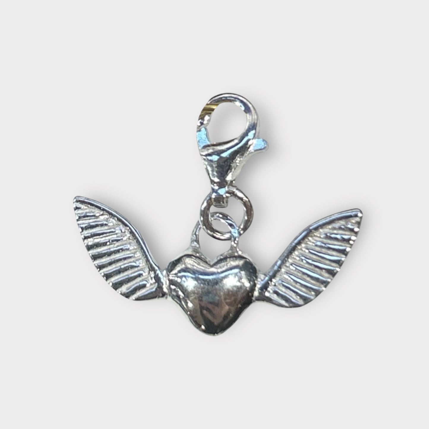 Anhänger / Herz mit Flügel / Charm / 925er Sterlingsilber