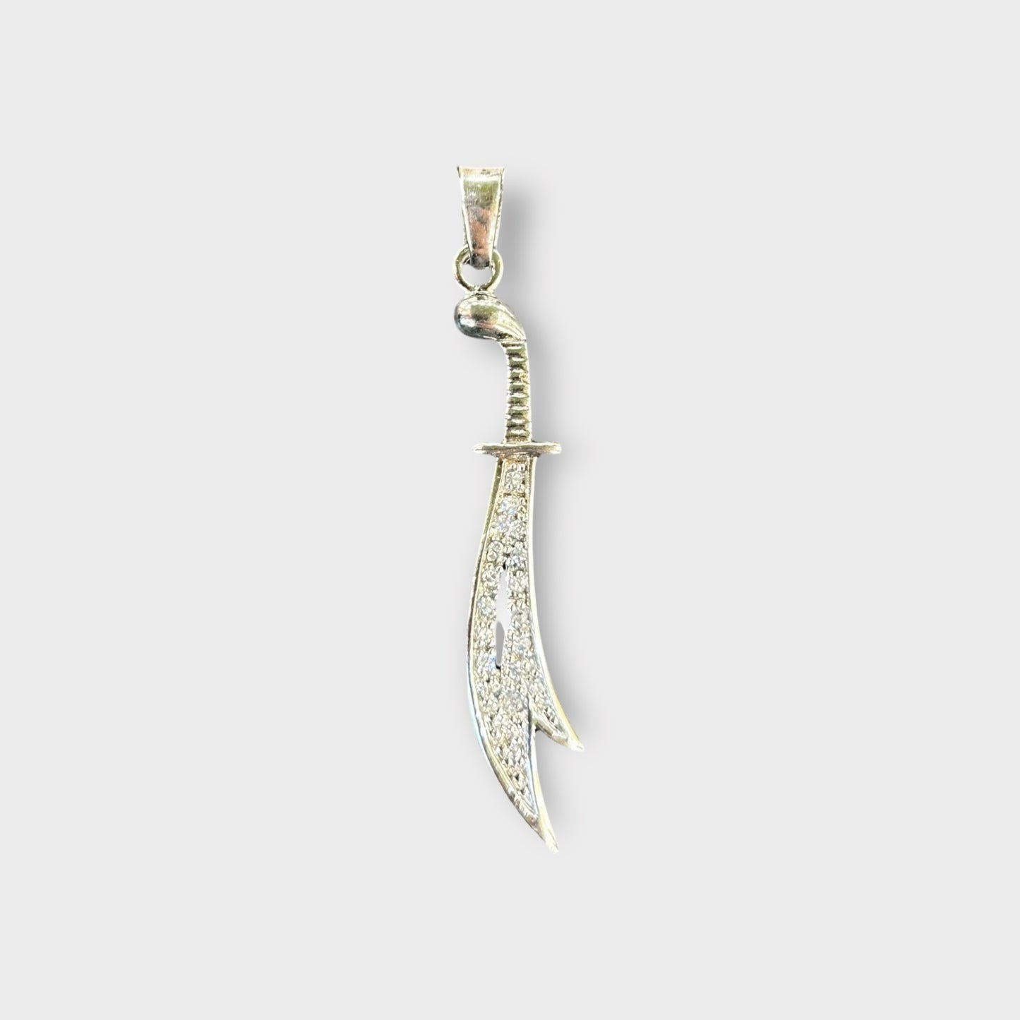 Anhänger / Alevi Schwert / Zirkonia /925er Sterlingsilber