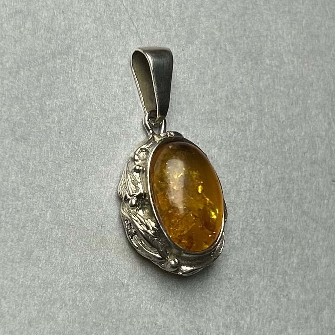 Anhänger aus 925 Silber mit echtem Bernstein