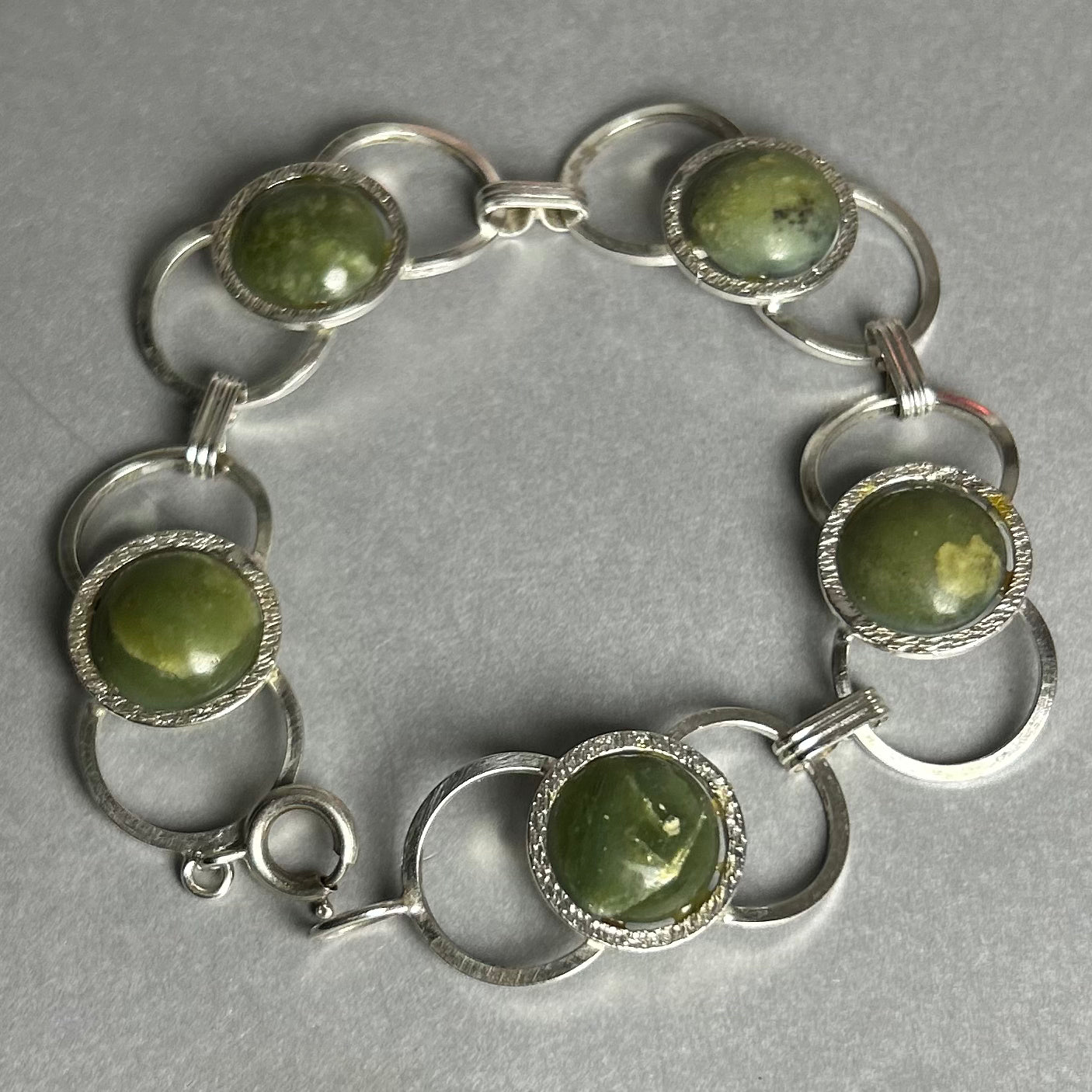 Armband aus 925 Silber mit Serpentin
