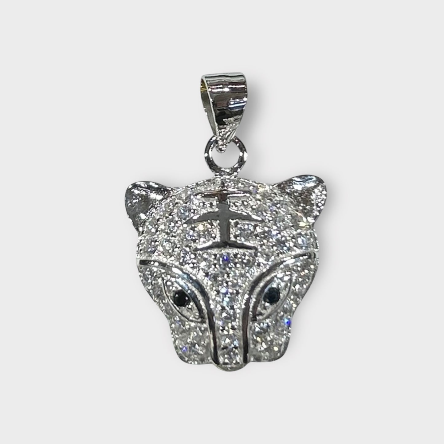 Pendant / Tiger Head / Zirconia / 925 Sterling Silver