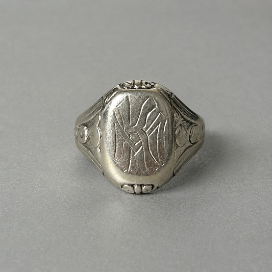 Siegelring aus 800 Silber Initialien K & M