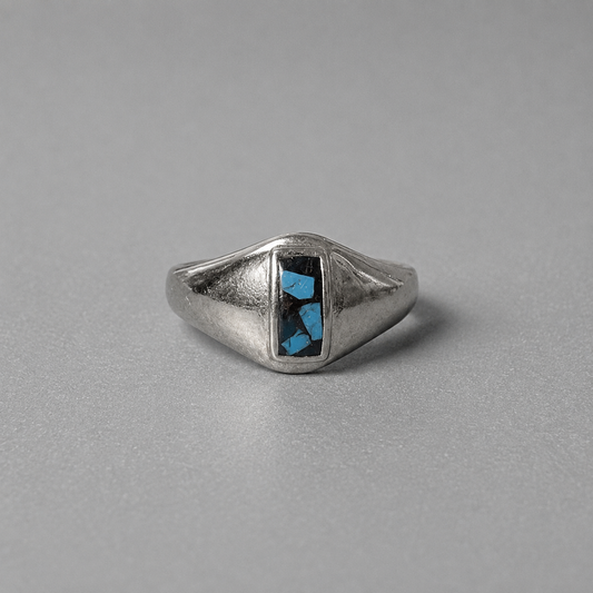 Ring aus 925 Silber mit Türkis-Intarsie