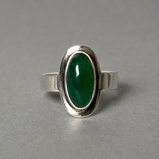 Ring aus 925 Silber mit natürlichem Chrysopras
