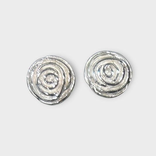 Earrings / Studs / Round / Spiral / 925 Sterling Silver