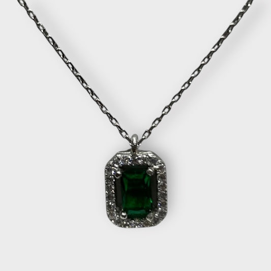 Necklace / Green / Zirconia / 925 Sterling Silver