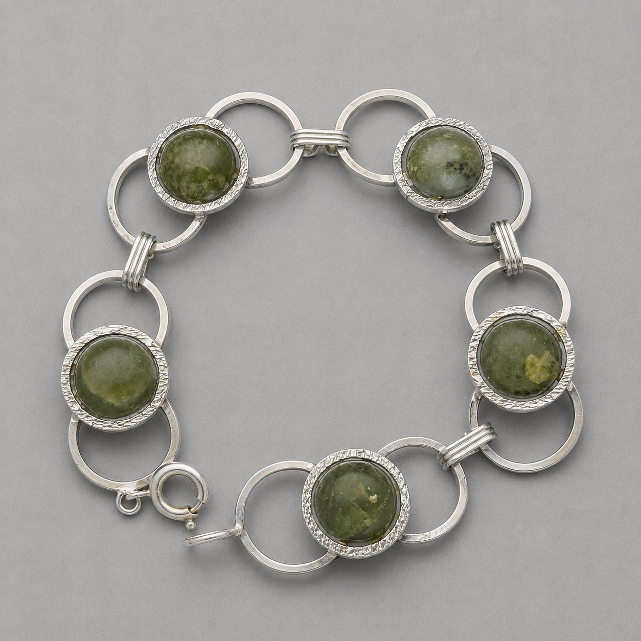 Armband aus 925 Silber mit Serpentin