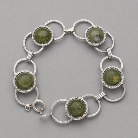 Armband aus 925 Silber mit Serpentin