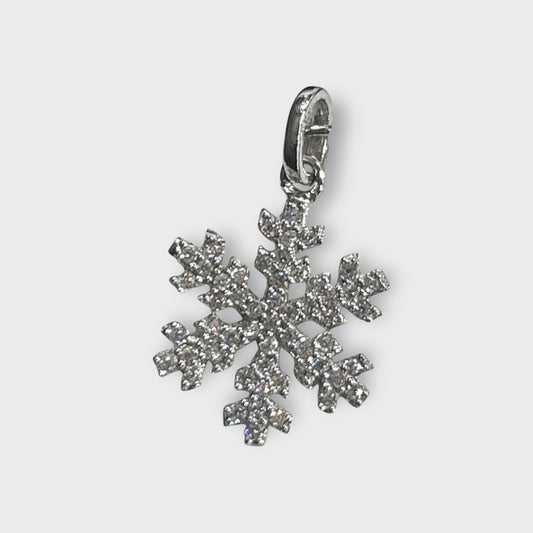 Anhänger / Schneeflocke / Zirkonia / 925er Sterlingsilber