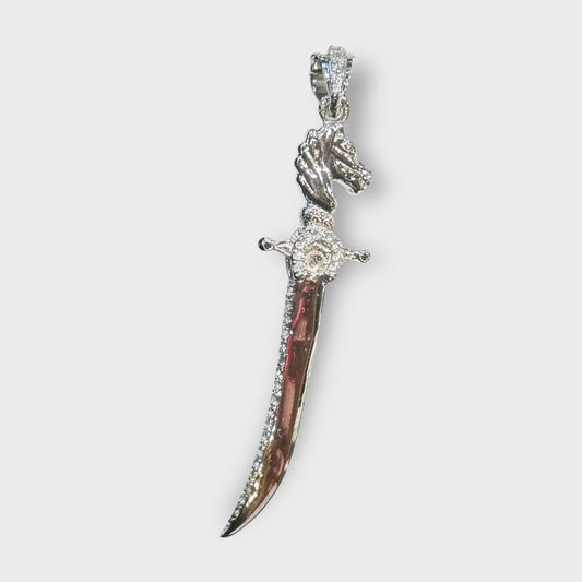 Anhänger / Schwert / Zirkonia / 925er Sterlingsilber