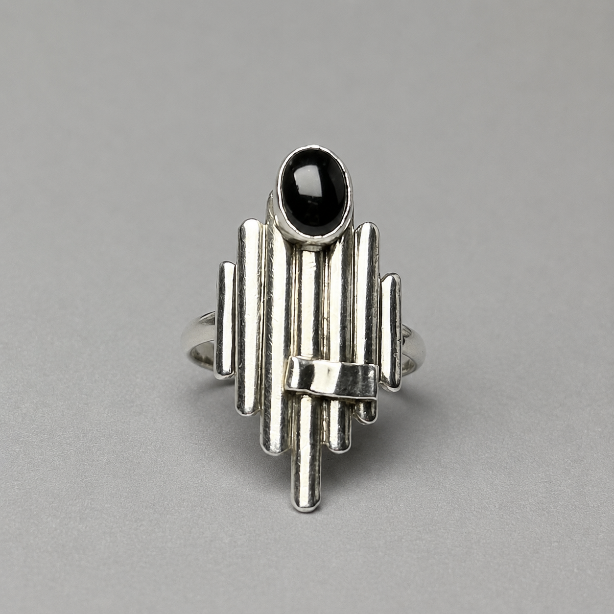 Ring aus 925 Silber mit Onyx