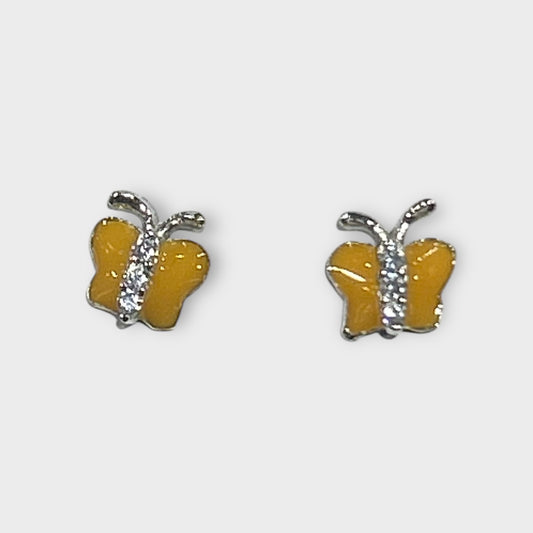 Earrings / Studs / Butterfly / Zirconia / 925 Sterling Silver