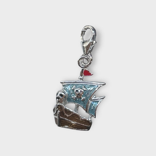 Pendant / Pirate Ship / Charm / 925 Sterling Silver