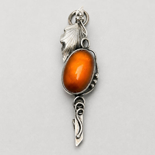 Brosche und Anhänger mit Karneol aus 925 Silber