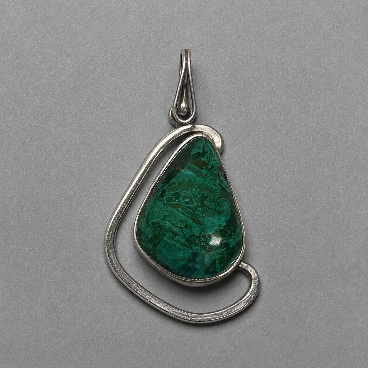 Anhänger aus 925 Silber mit natürlichem Malachit