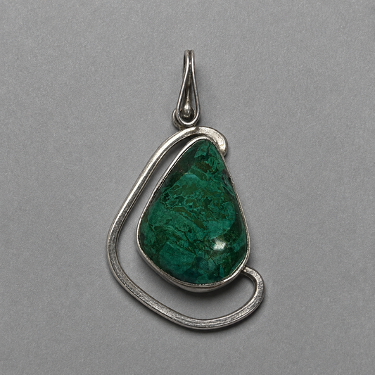 Anhänger aus 925 Silber mit natürlichem Malachit