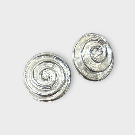 Earrings / Studs / Round / Spiral / 925 Sterling Silver