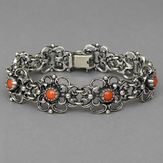 Armband mit Koralle aus 800 Silber