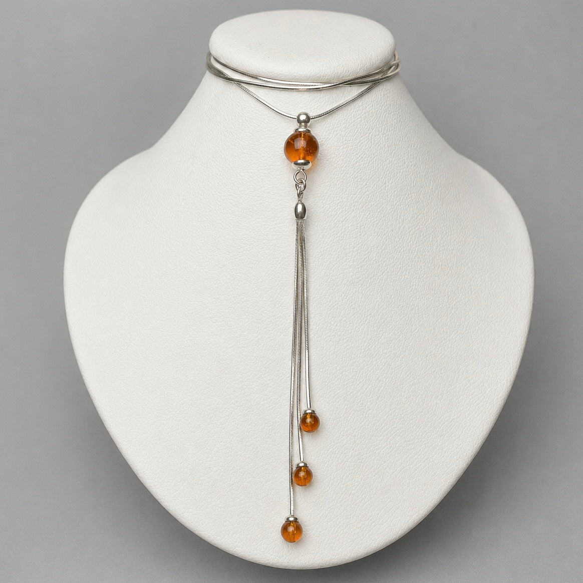 Bernstein-Kette aus 925 Silber