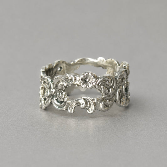 Ring mit Ornament 925 Silber mit floralem Muster