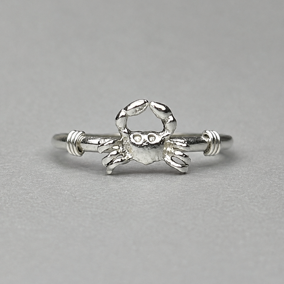 925 Silber Ring mit Krebs-Motiv