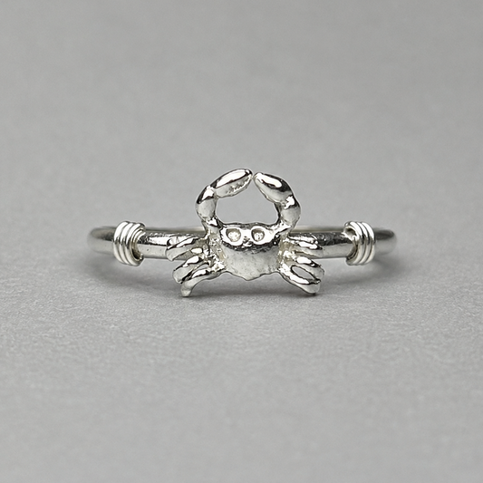 925 Silber Ring mit Krebs-Motiv