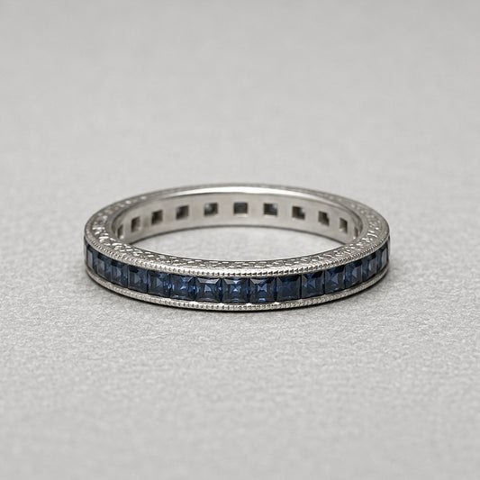 Ring aus 935 Silber mit Saphiren Memory Ring