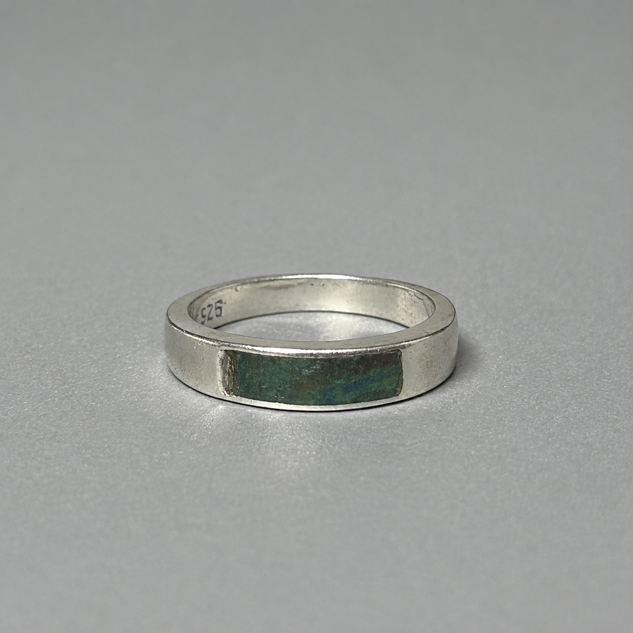 Ring aus 925 Sterling Silber mit Malachit-Einlage