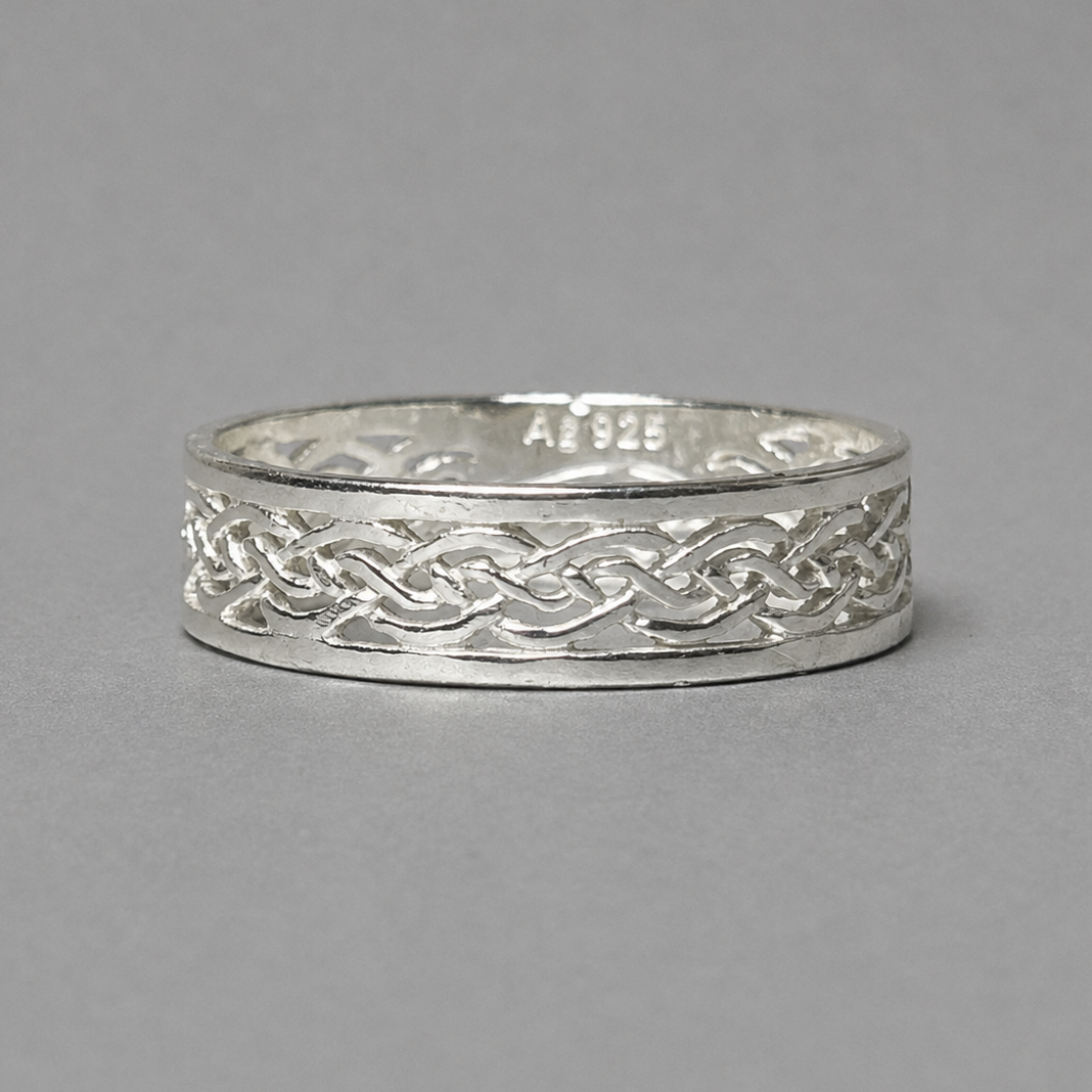 925 Silber Ring mit keltischem Flechtmuster
