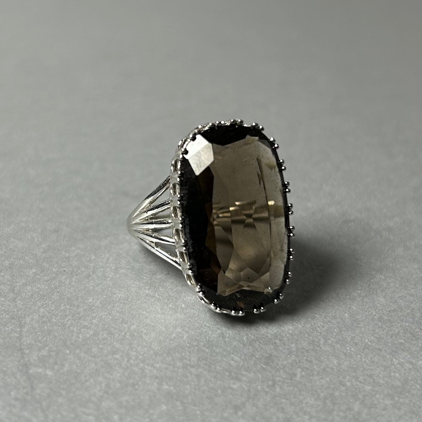 Ring aus 925 Silber mit  Rauchquarz