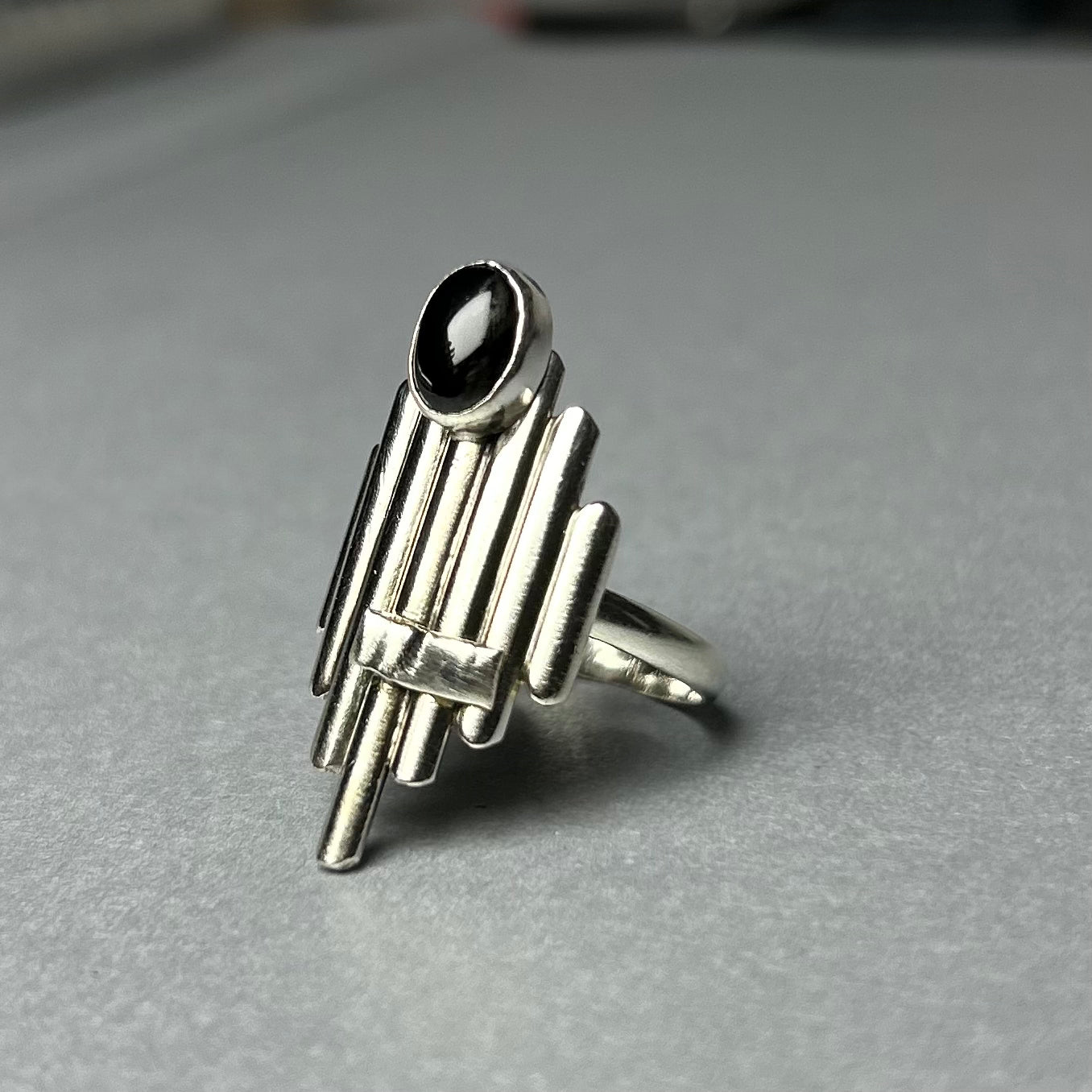 Ring aus 925 Silber mit Onyx