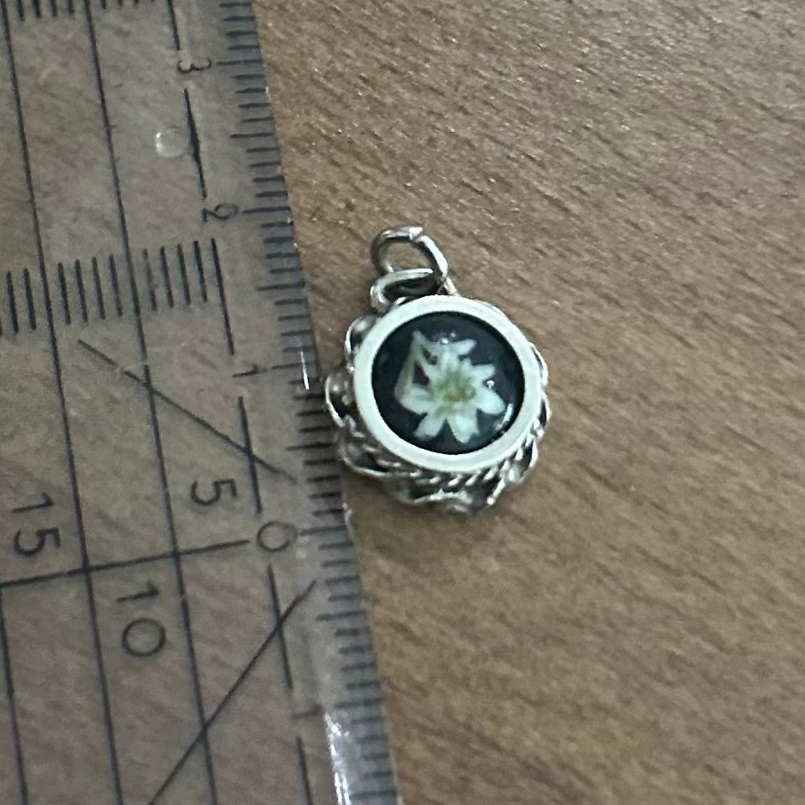 Anhänger aus 835 Silber mit echter Blüte