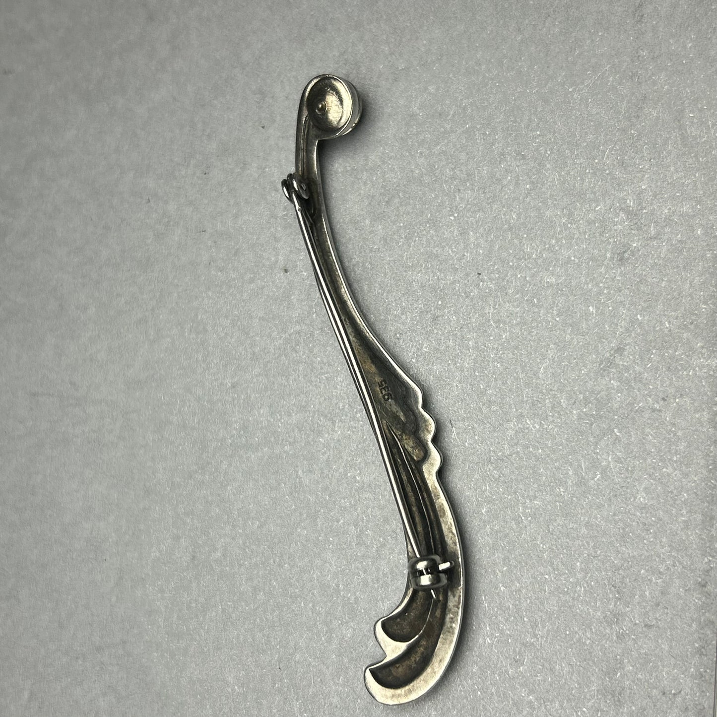 Art-Déco Brosche aus 935 Silber mit Markasiten
