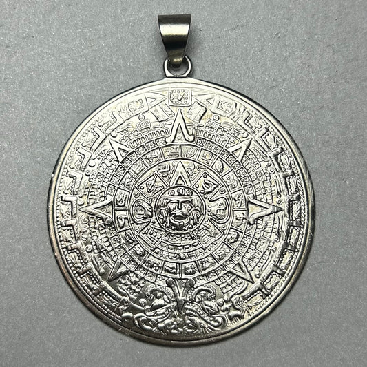 Aztekenkalender Maya Anhänger aus 925 Silber