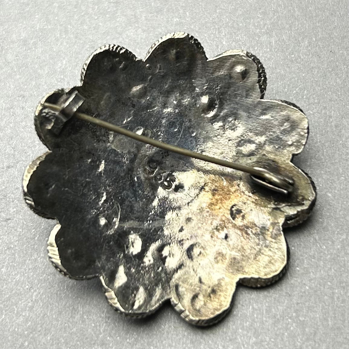 Brosche mit Türkis aus 935 Silber